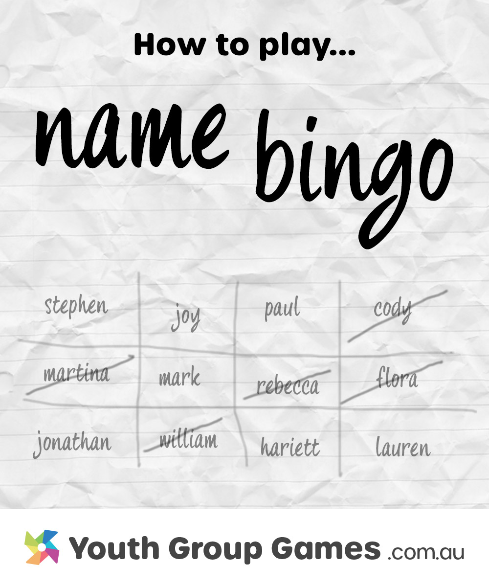 Name Bingo - Youth Group Games - Relaxing games, Icebreaker games